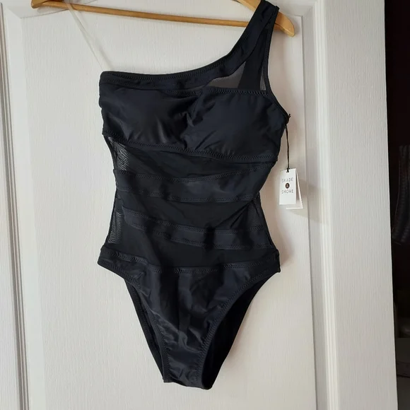 NWT Shade and Shore Black Small One Piece - Picture 2 of 10